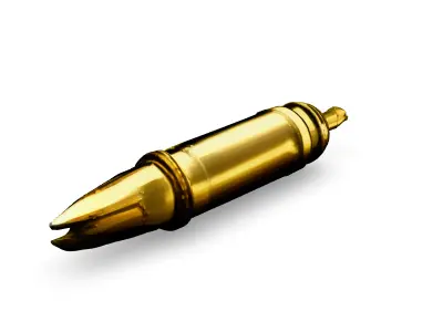 Golden Futuristic Pen 3D Model Low-poly 3D model