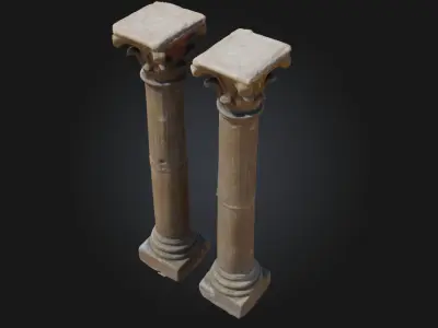 Corinthian Pillars  Ornate Columns of Classical Grandeur 3D model