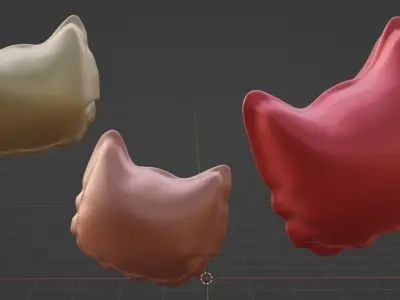 Cat Head Icon Balloon Low-poly 3D model 3D print model