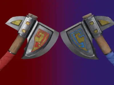 Steel Axe PBR Low-Poly Game READY Low-poly 3D model