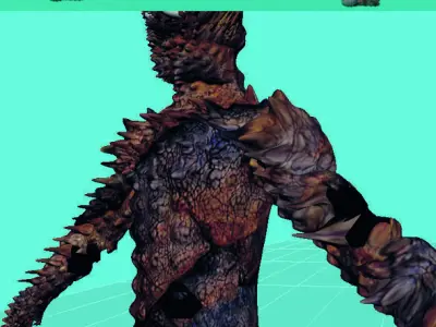 3D Fish Man Character And 75 Animation Low-poly 3D model