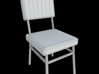 Sling Chair with leather seat Low-poly 3D model