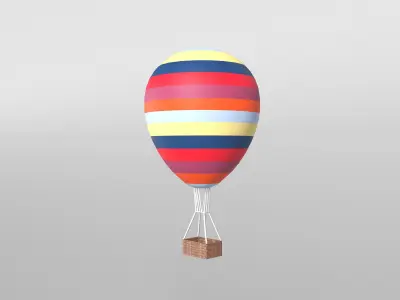 Hot Air Balloon v1 002 Low-poly 3D model