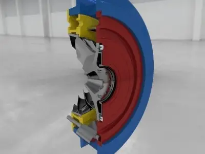 Horizontal Francis Turbine Free 3D model