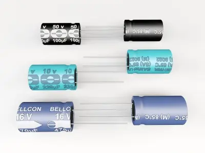 electrolytic capacitor Low-poly 3D model