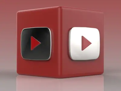 Youtube Logo Low-poly 3D model