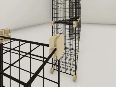 shelf set of wire baskets Free 3D model