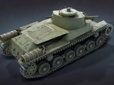 Type-97 Chi-Ha Low-poly 3D model