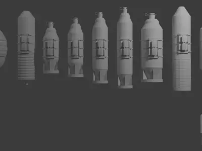 Bombs pack for DS2 downthrow FPV drone Low-poly 3D model