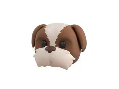 Prop190 Shih Tzu Dog Head 3D model