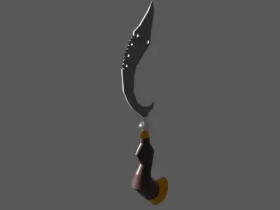 Kujang low poly sword hanging Free low-poly 3D model