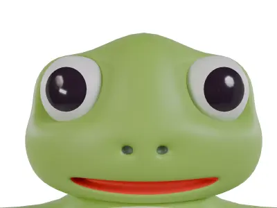 3D model of a cartoon frog 3D model
