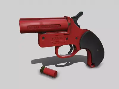 Flare Gun Low-poly PBR Free low-poly 3D model