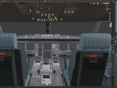 AIRBUS A340 COCKPIT 3D model