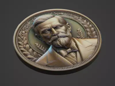 Louis Pasteur Medallion 3D print model