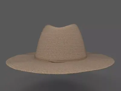 Fadora straw hat 3D model