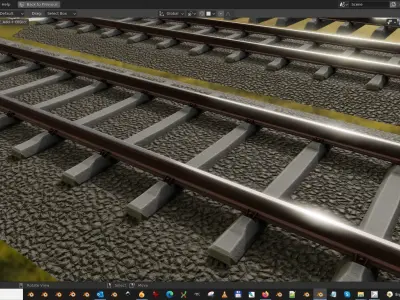 Railroad Parts - Low-Poly and Curve-Based Low-poly 3D model
