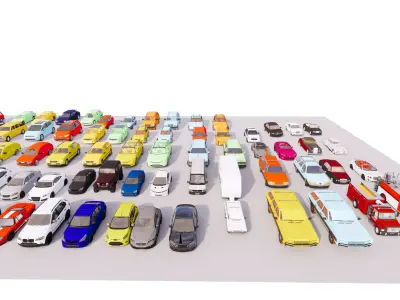 72 car collection 3D model