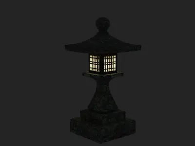 TOWNLIGHT WITH STONE TEXTURED Free 3D model