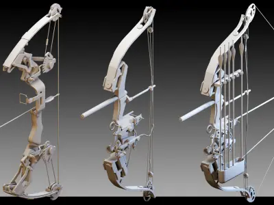 87 Bows and Arrows- Kitbash- High detail 3d models 3D model
