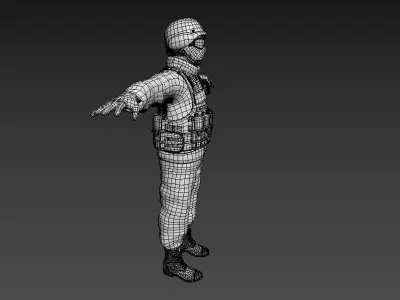 SWAT Game Character Free low-poly 3D model