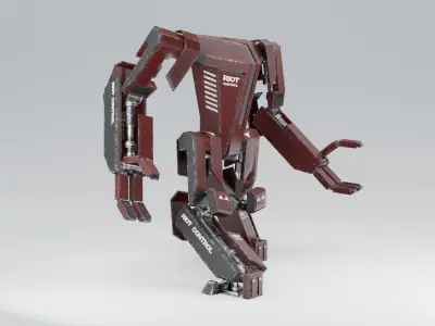 Futuristic Sci-fi Robot Low-poly 3D model