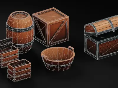 Prop Set 1 Low-Poly Stylized - Container Free low-poly 3D model