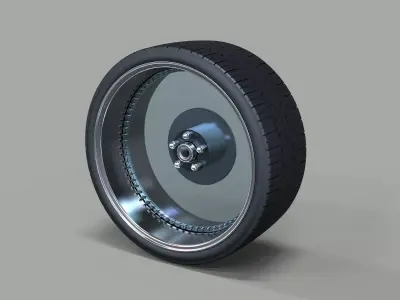 Clear car wheel 3D model