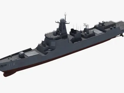 Chinese DDG 052D Destroyer 3D model