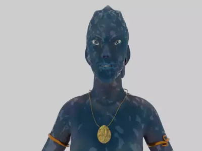 MERMAID WATER WORLD OCEAN CREATURE GINIKA AS ADAPTED Low-poly 3D model