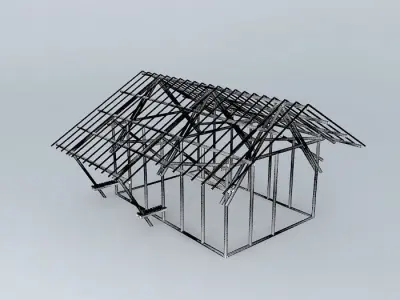 Bamboo house Free 3D model