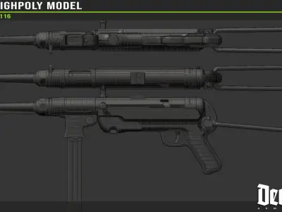 MP 40 Highpoly model 3D model