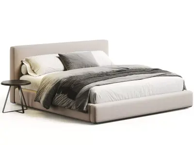 Luxe Upholstered Bed 3D model