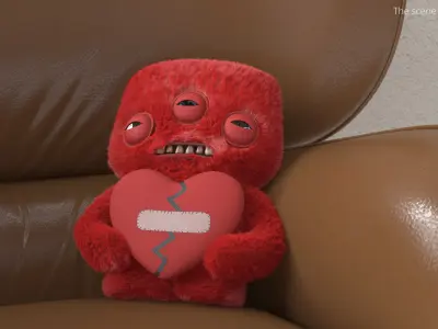 Fuggler Alien Love Fugg Plush Red Fur for Cinema 4D 3D model