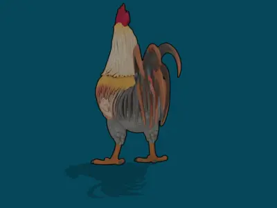 Cartoon big cock Low-poly 3D model