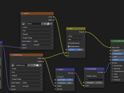 Espadas e faca 3D model