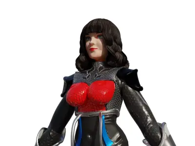 scifi girl Low-poly 3D model