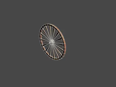 VINTAGE WOODEN CART WHEEL 3D model