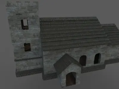 Church Building Low-poly 3D model