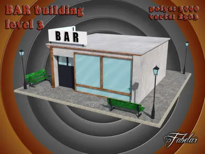 BAR level Low-poly 3D model