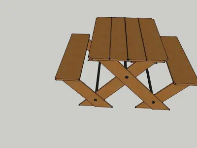 Outdoor Garden Bench Low-poly 3D model purchase