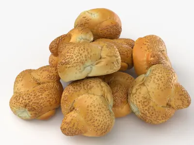 Sesame Knot Rolls 3D model