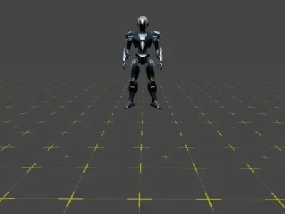 black robot 3D model purchase