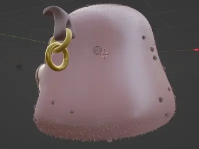 worried pig face 3D model