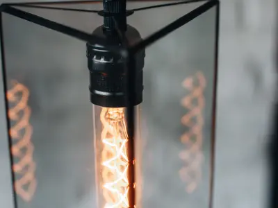 Pendant geometric glass light Triangular prism Free 3D model