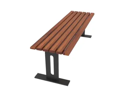 12 Bench Chairs Low-poly 3D model