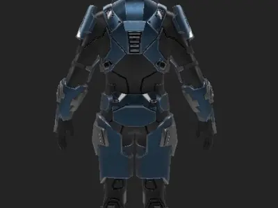 Cyborg armor Low-poly 3D model