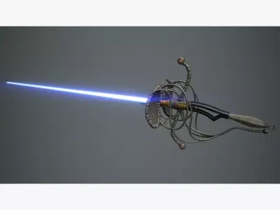 Rapier Lightsaber Low-poly 3D model