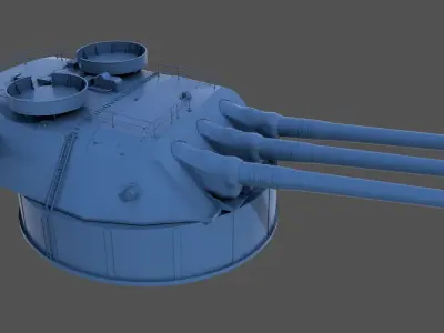 Yamato type94 46cm turrets - Commercial license -1-100 scale 3D print model