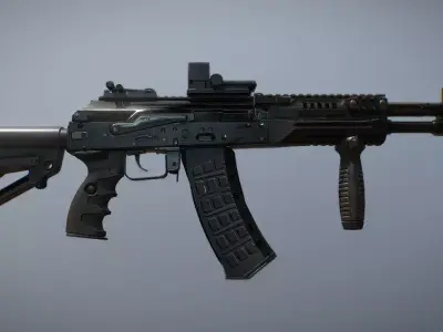 New-generation AK12 machine-Gun Low-poly 3D model